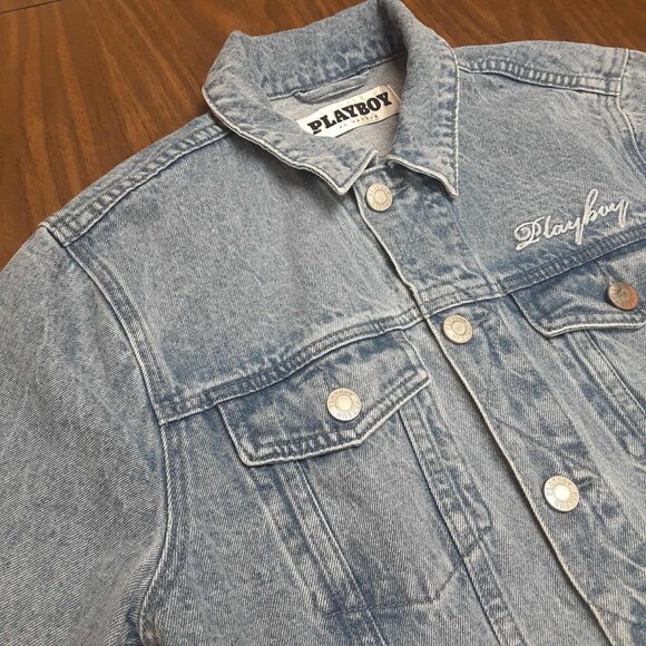 PacSun by Playboy Jacket Blue Denim Long Sleeve Button Up Men's Small Unisex - Picture 4 of 15